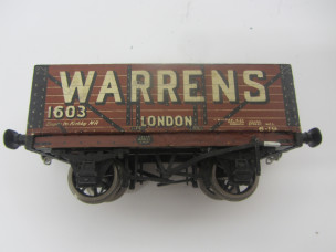 Leeds Gauge 0 Wood and Paper Litho "Warrens" Private Owner Open Wagon