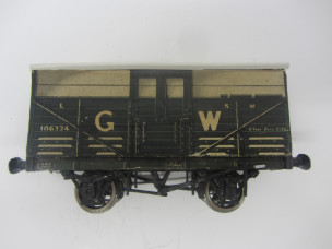 Early Postwar Leeds/Stedman Gauge 0 Wood and Paper Litho GW Cattle Wagon