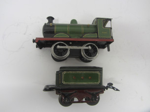 Marklin Gauge 0 C/W GNR 0-4-0 Locomotive and Tender 990