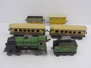 Mettoy Gauge 0 "Eton" Locomotive and Tender Etc.