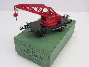 Postwar Hornby Gauge 0 No50 Crane Truck Boxed
