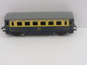 French Hornby Gauge 0 Blue and Cream Wagon Lits Pullman Car Bogie Coach