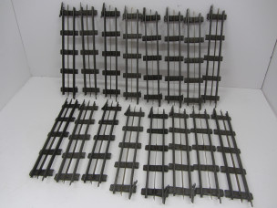 16 x Rare Early Bassett-Lowke Gauge 0 Electric Straights with Brass Strip Centre Rail