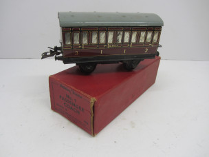 Postwar Hornby Gauge 0 No1 LMS Passenger Coach Boxed