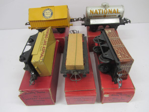 5 Postwar Hornby Gauge 0 Wagons Boxed