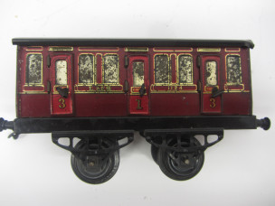 Early Hornby Gauge 0 No1 LMS 1st/3rd Passenger Coach